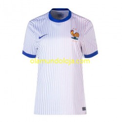 Camisola França Mulher Equipamento Segundo Euro 2024 Manga Curta